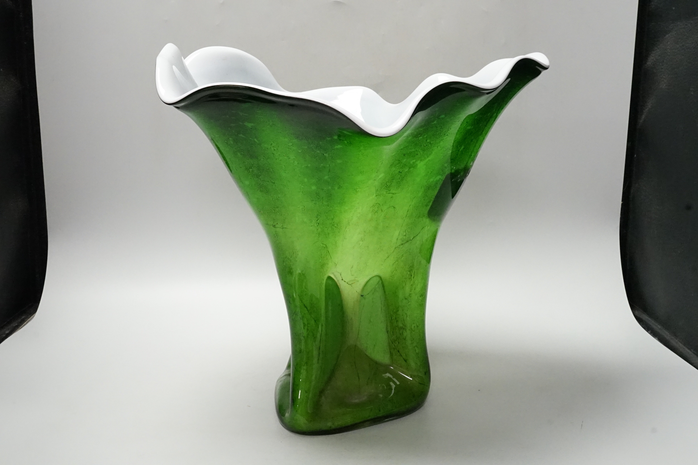 A Murano style green glass vase, 32cm
